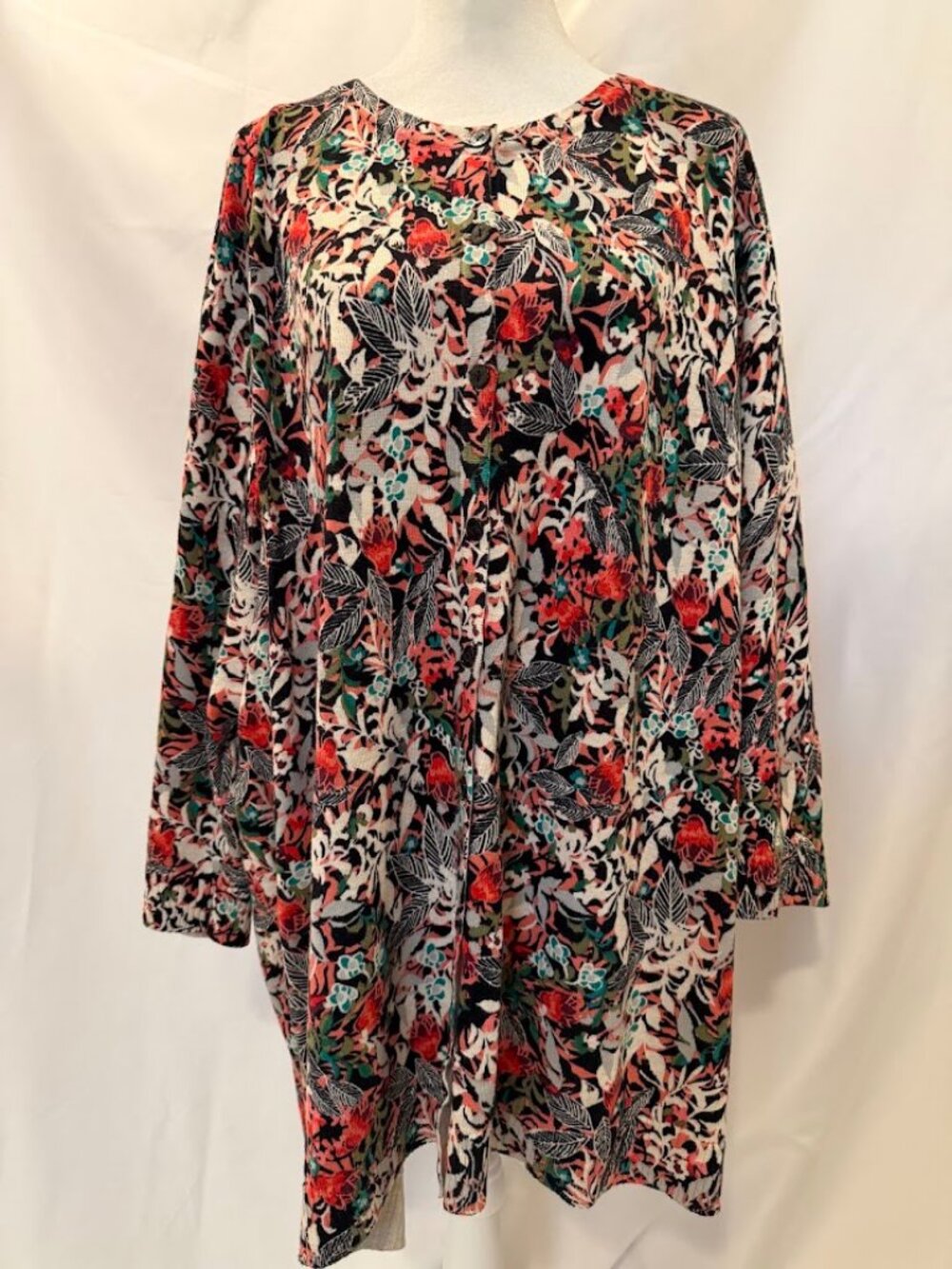 CJ BANKS Mulitcolor 100% Cotton Cardigan - 4x